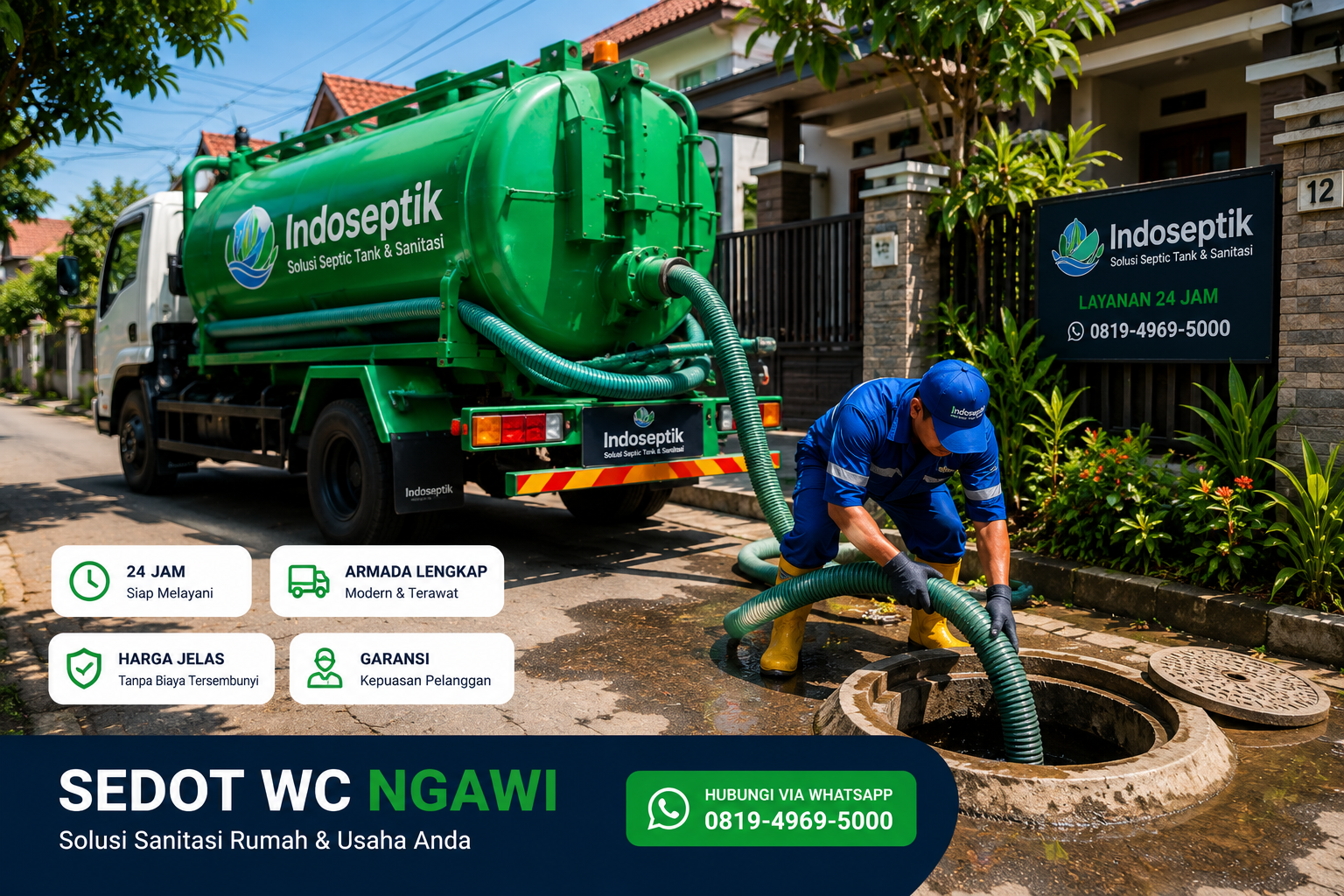 Armada sedot WC Pangkur Ngawi Indoseptik