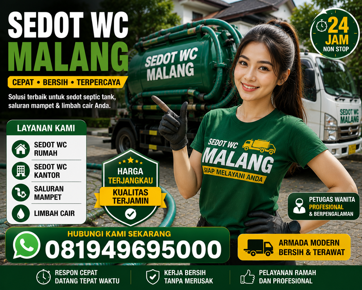 Armada sedot WC Dampit Malang Indoseptik