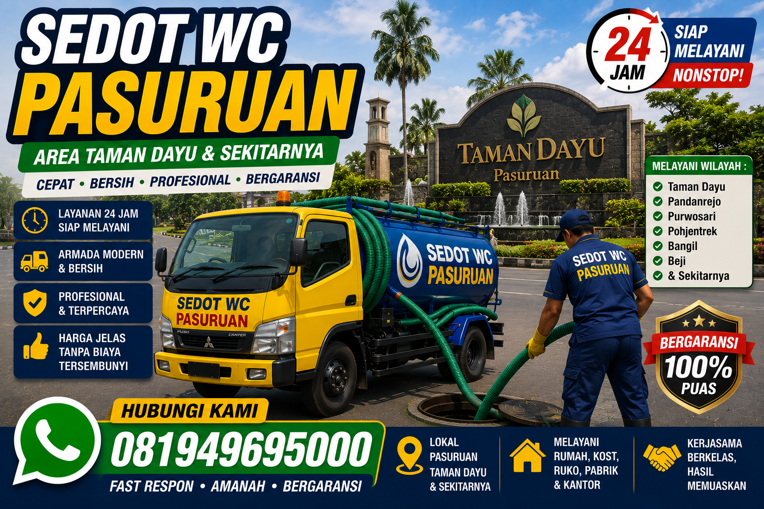 Armada sedot WC Pasuruan Indoseptik