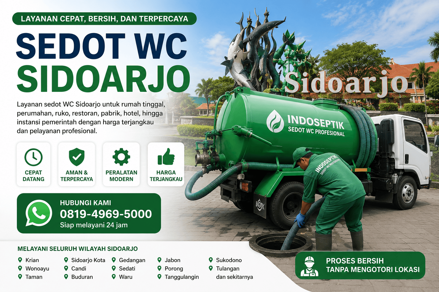 Armada sedot WC Gedangan Sidoarjo Indoseptik