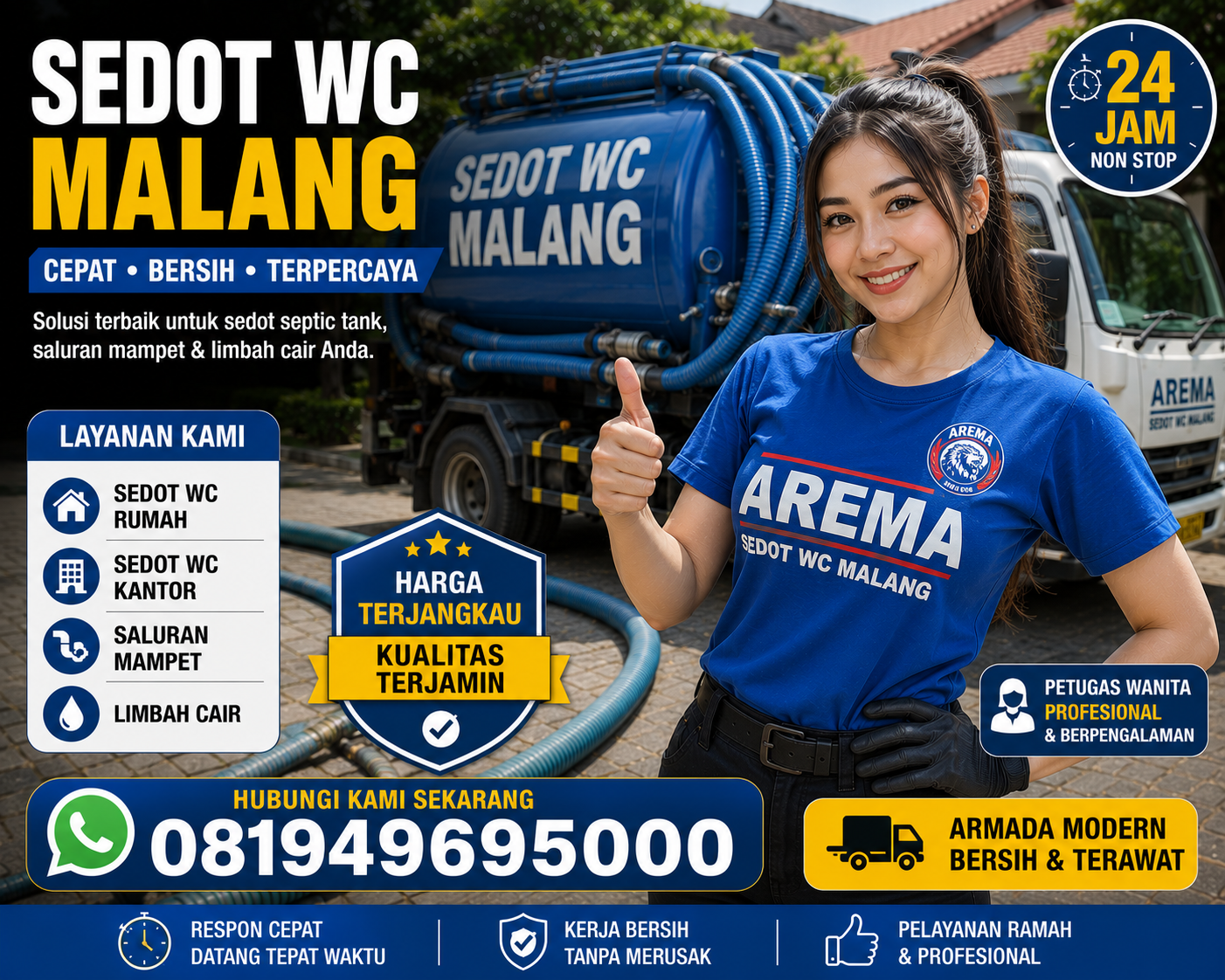 Armada sedot WC Pagelaran Malang Indoseptik
