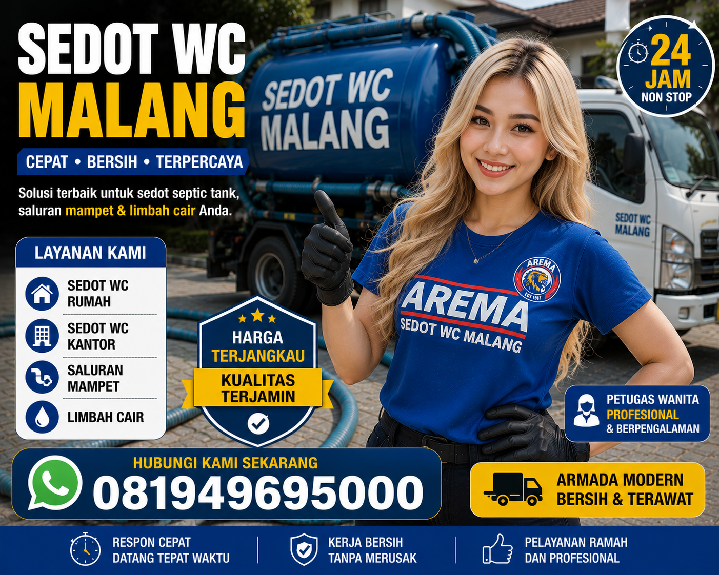 Armada sedot WC Arjosari Kota Malang Indoseptik