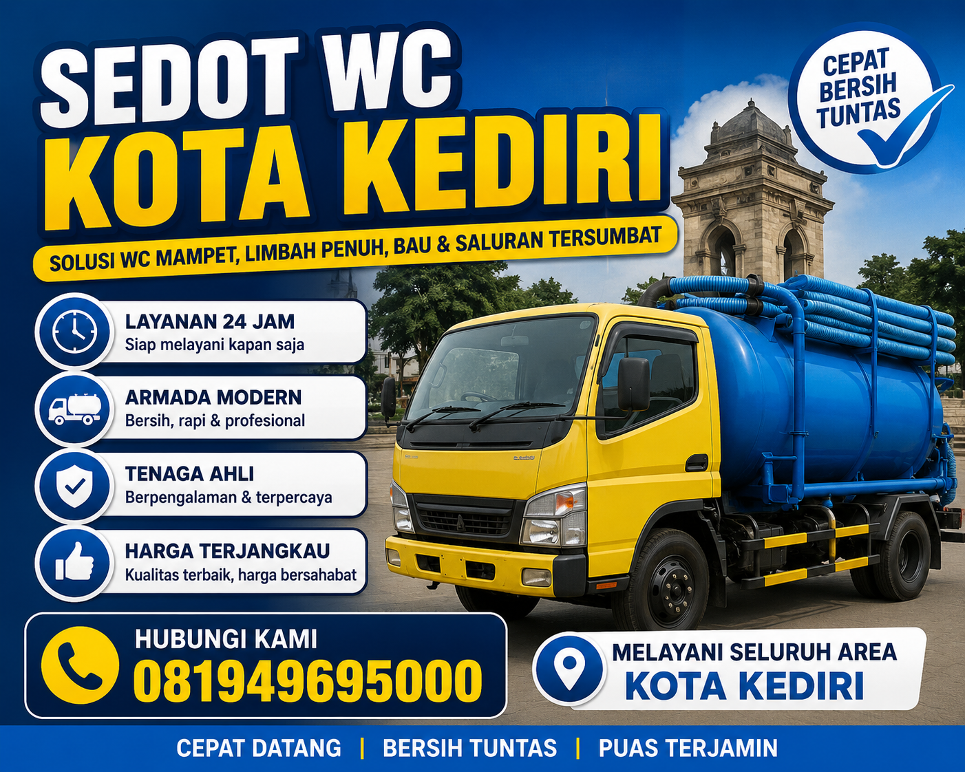 Armada sedot WC Mojoroto Kota Kediri Indoseptik