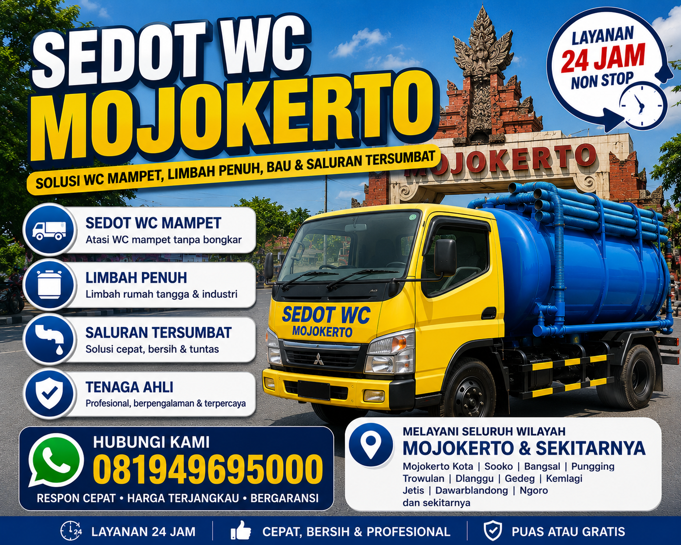 Armada sedot WC Trawas Mojokerto Indoseptik