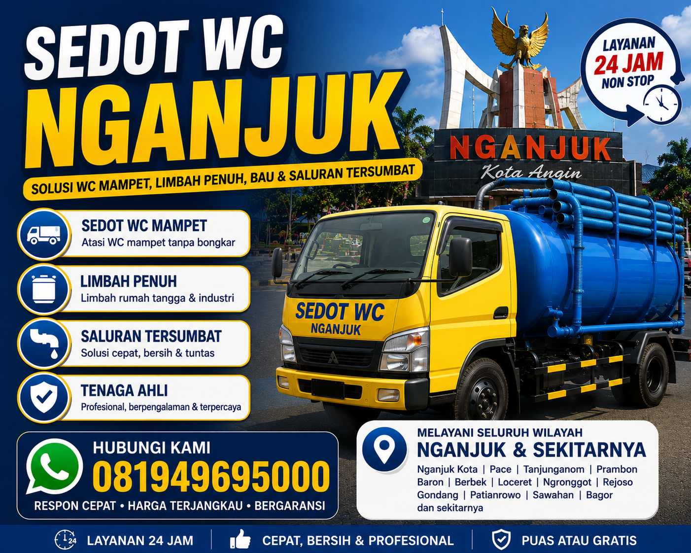 Armada sedot WC Wilangan Nganjuk Indoseptik