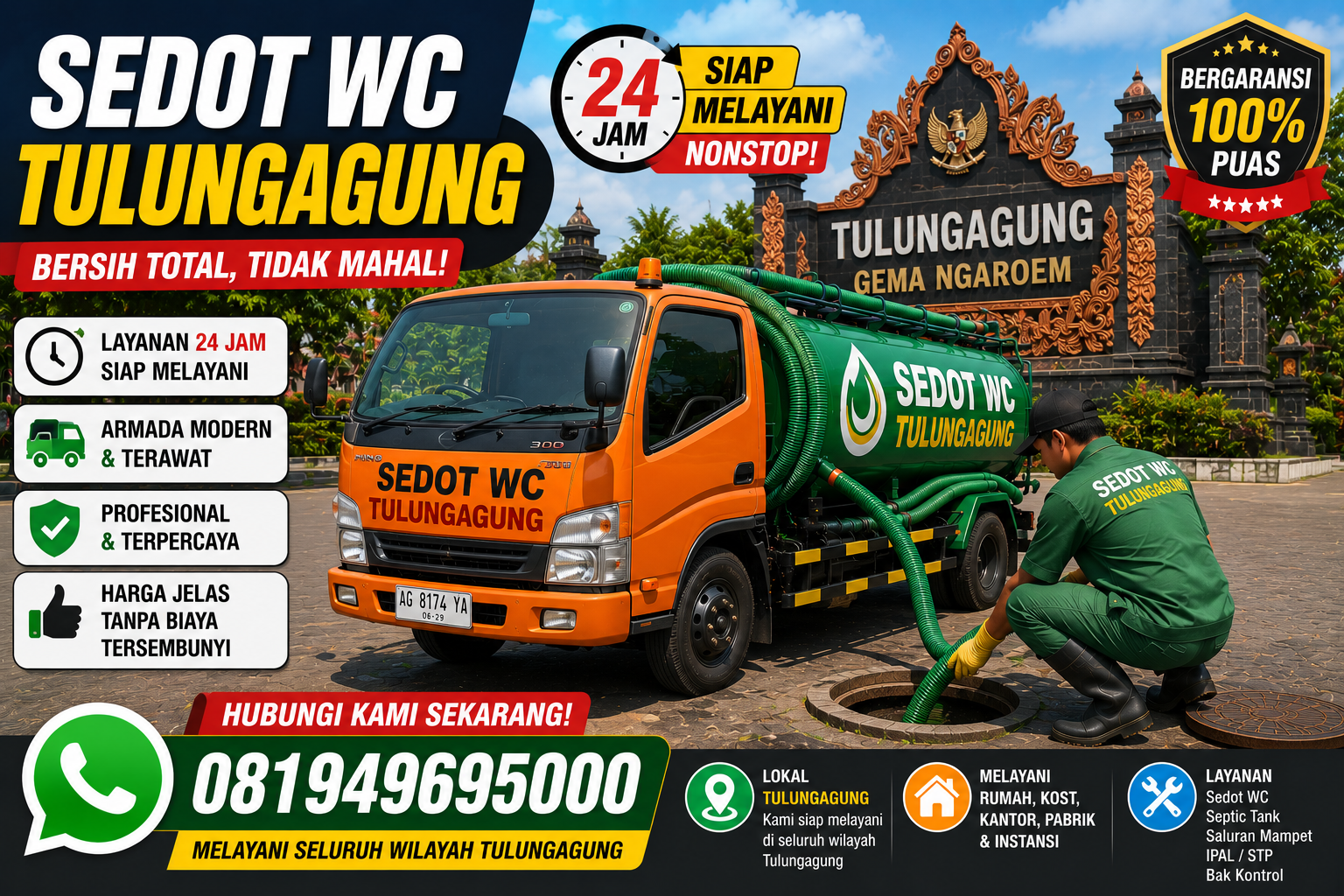 Armada sedot WC Pucanglaban Tulungagung Indoseptik