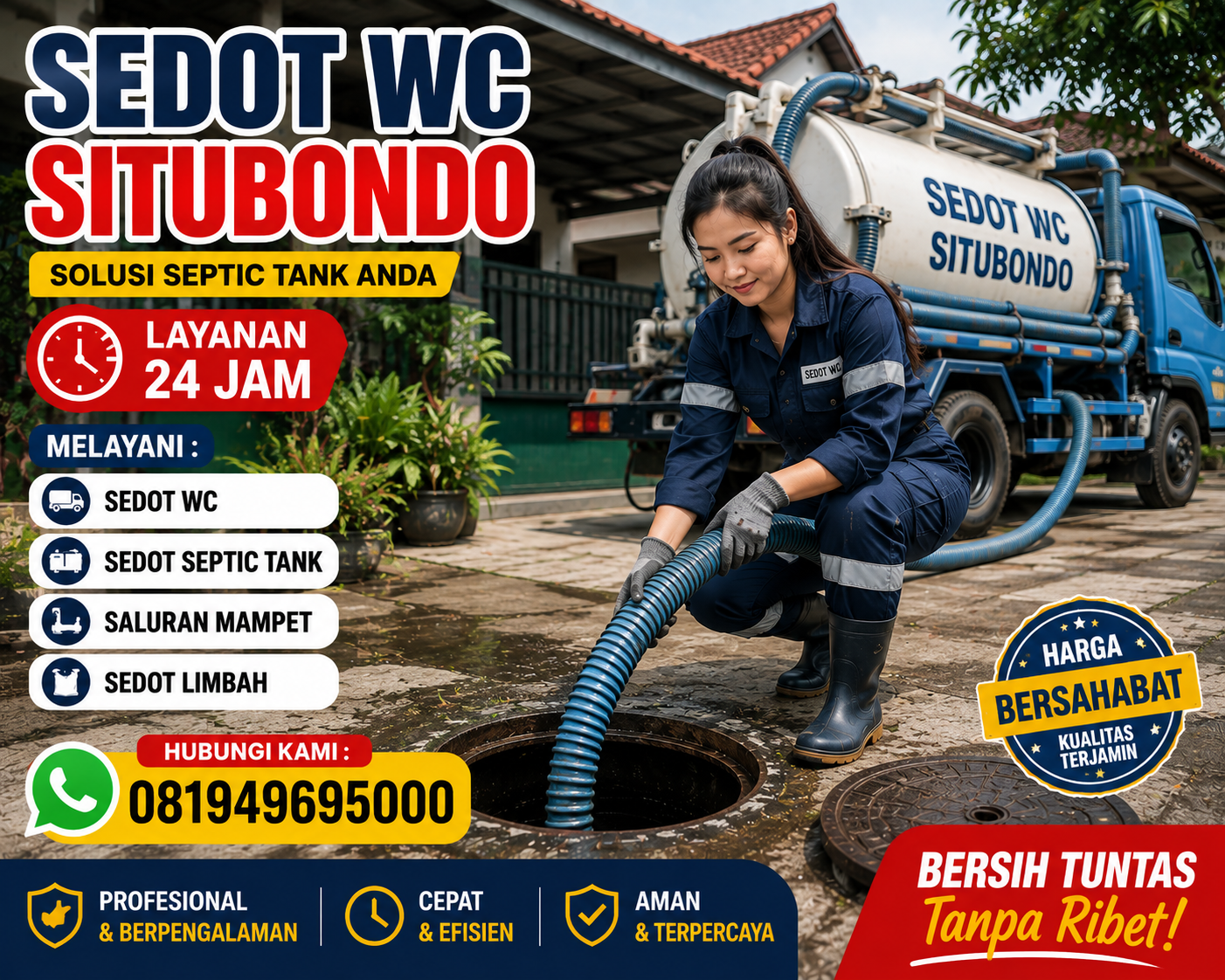 Armada sedot WC Kendit Situbondo Indoseptik