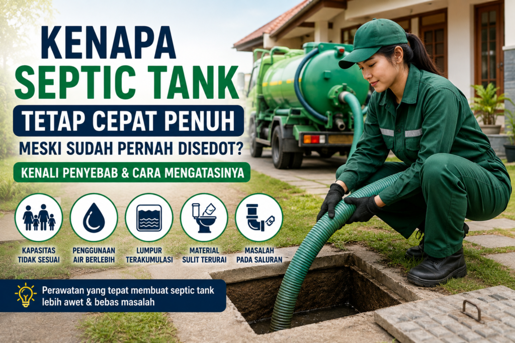Penyebab septic tank cepat penuh meski sudah pernah disedot dan cara mengatasinya