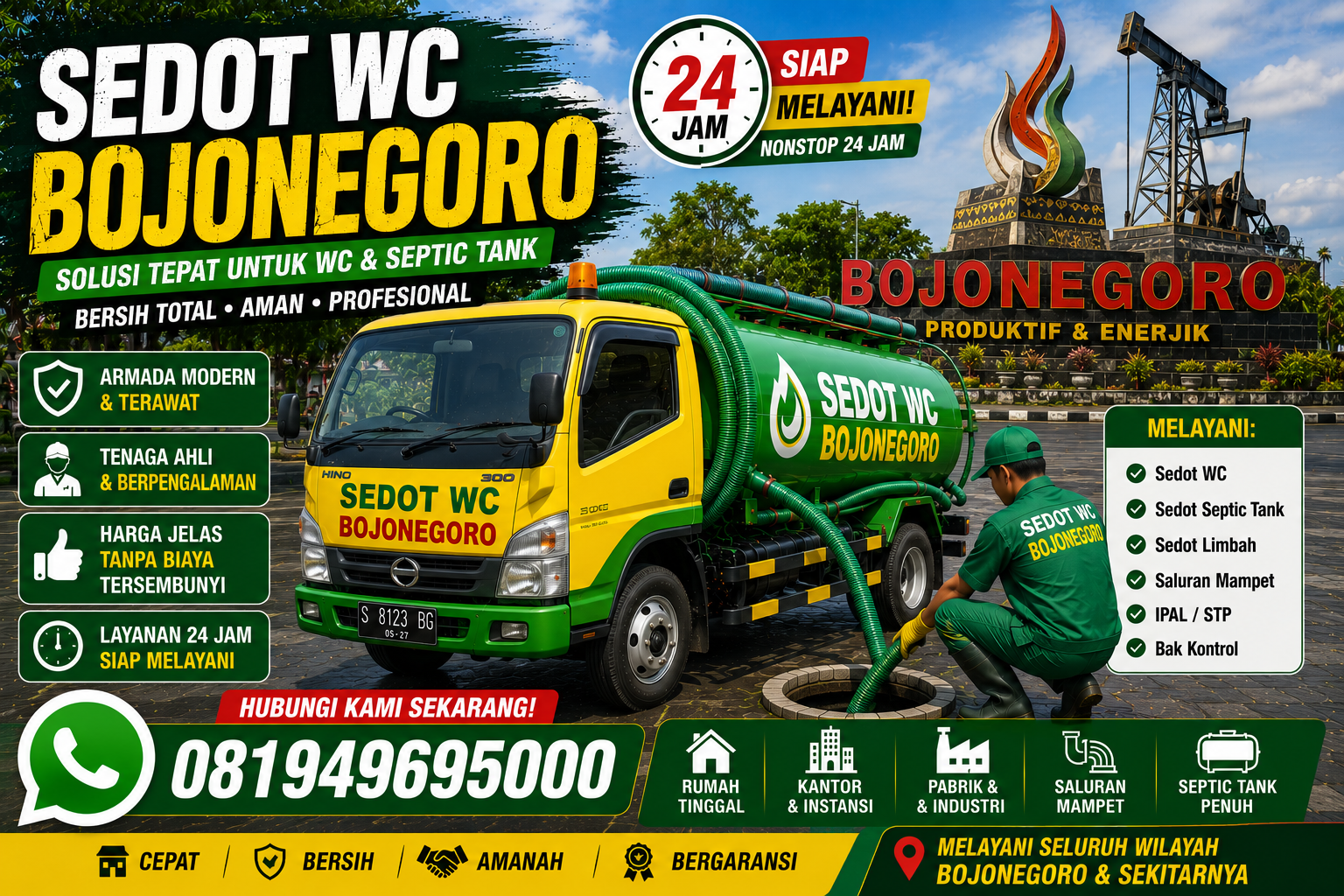 Armada sedot WC Sekar Bojonegoro Indoseptik