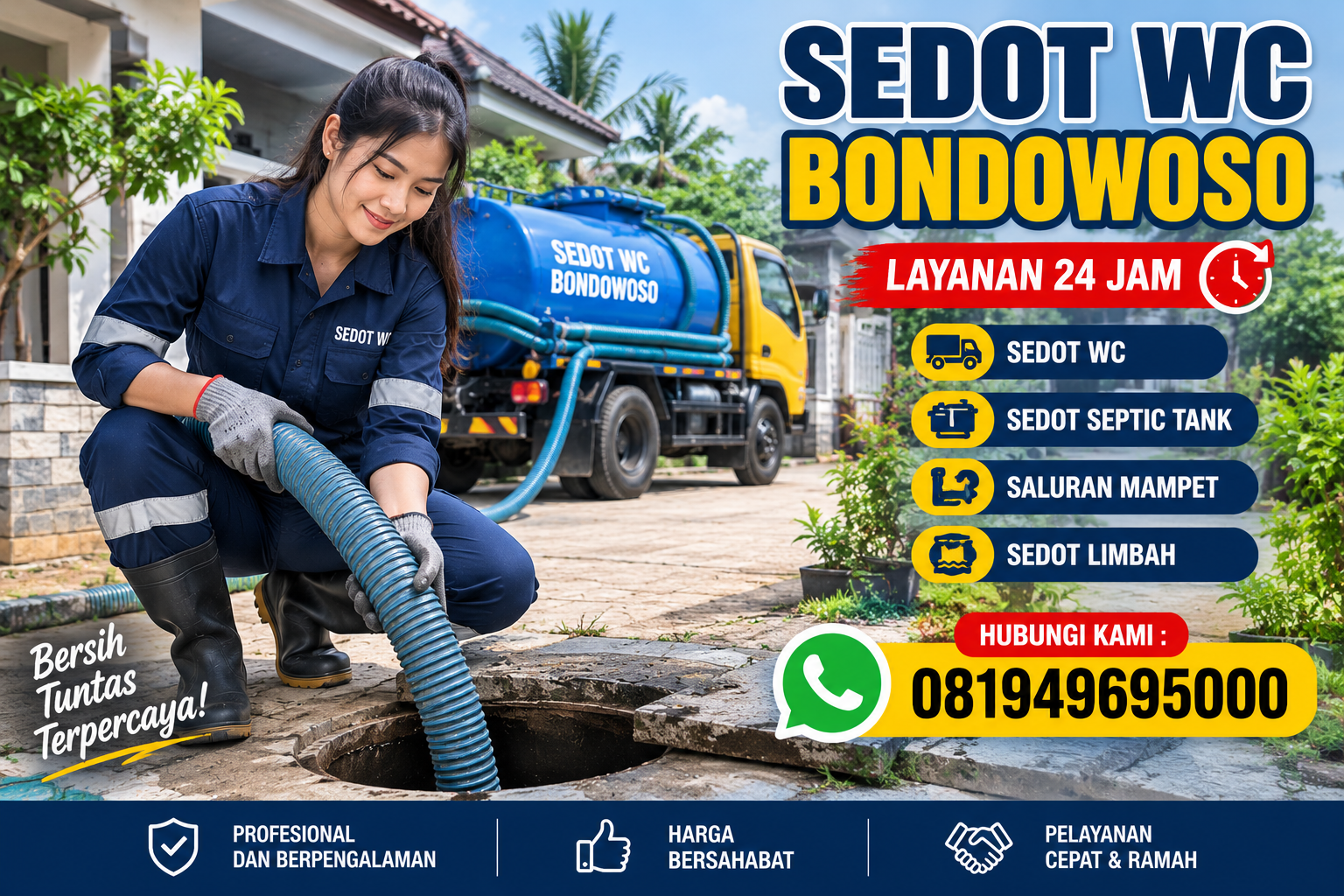 Armada sedot WC Tapos Bondowoso Indoseptik