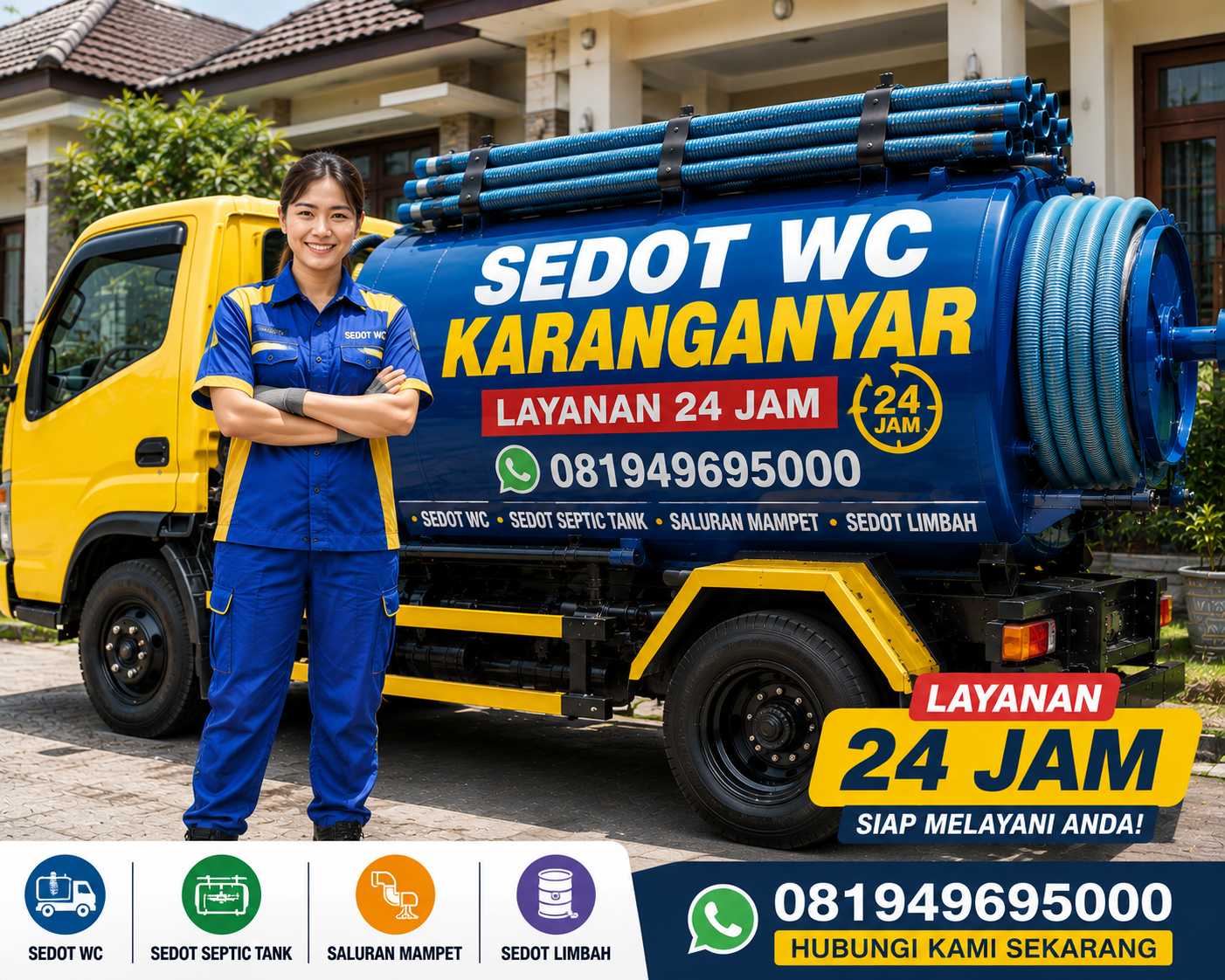 Armada sedot WC Colomadu Karanganyar Indoseptik