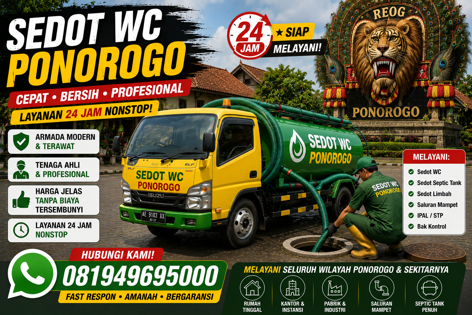 Armada sedot WC Siman Ponorogo Indoseptik