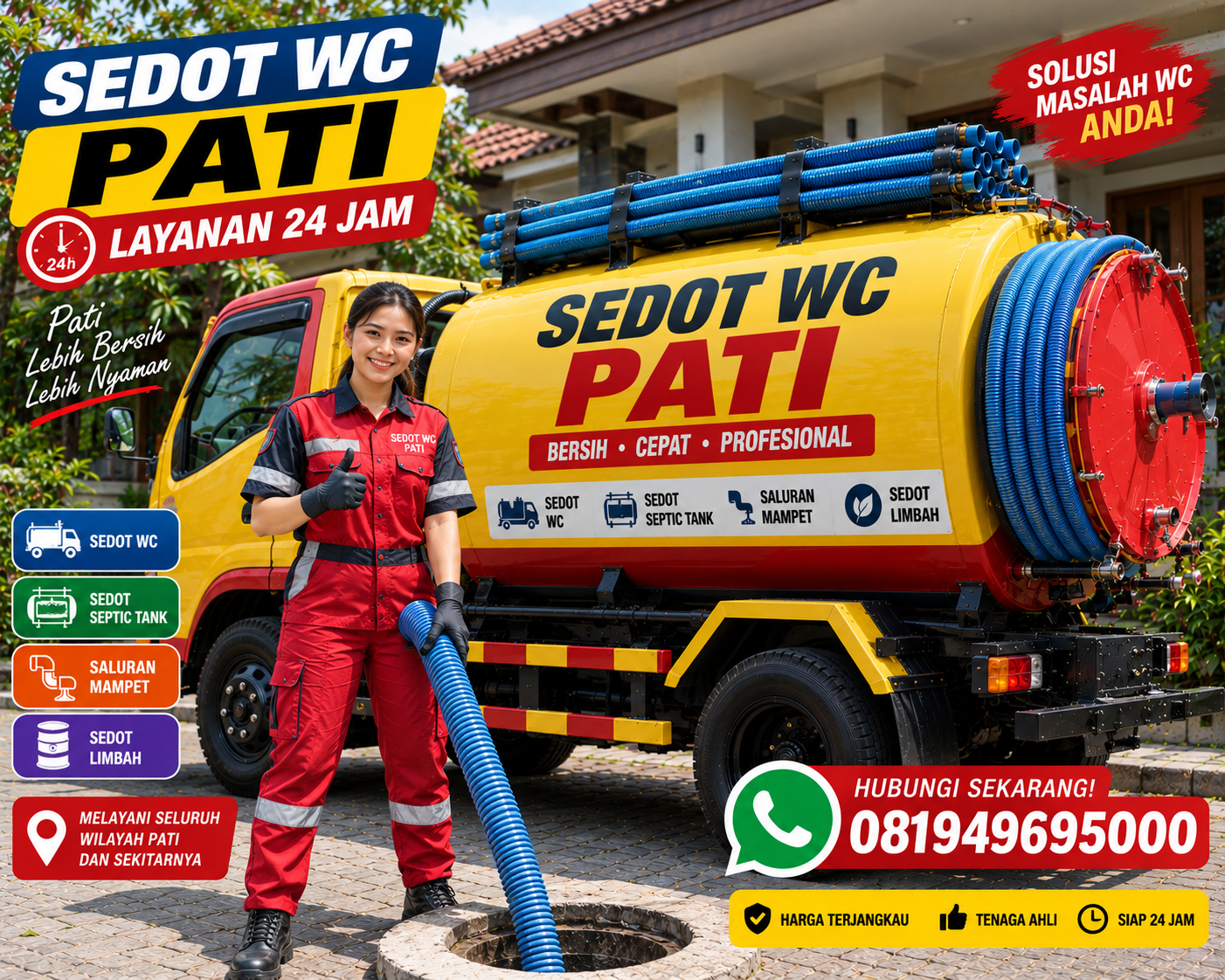 Armada sedot WC Gembong Pati Indoseptik